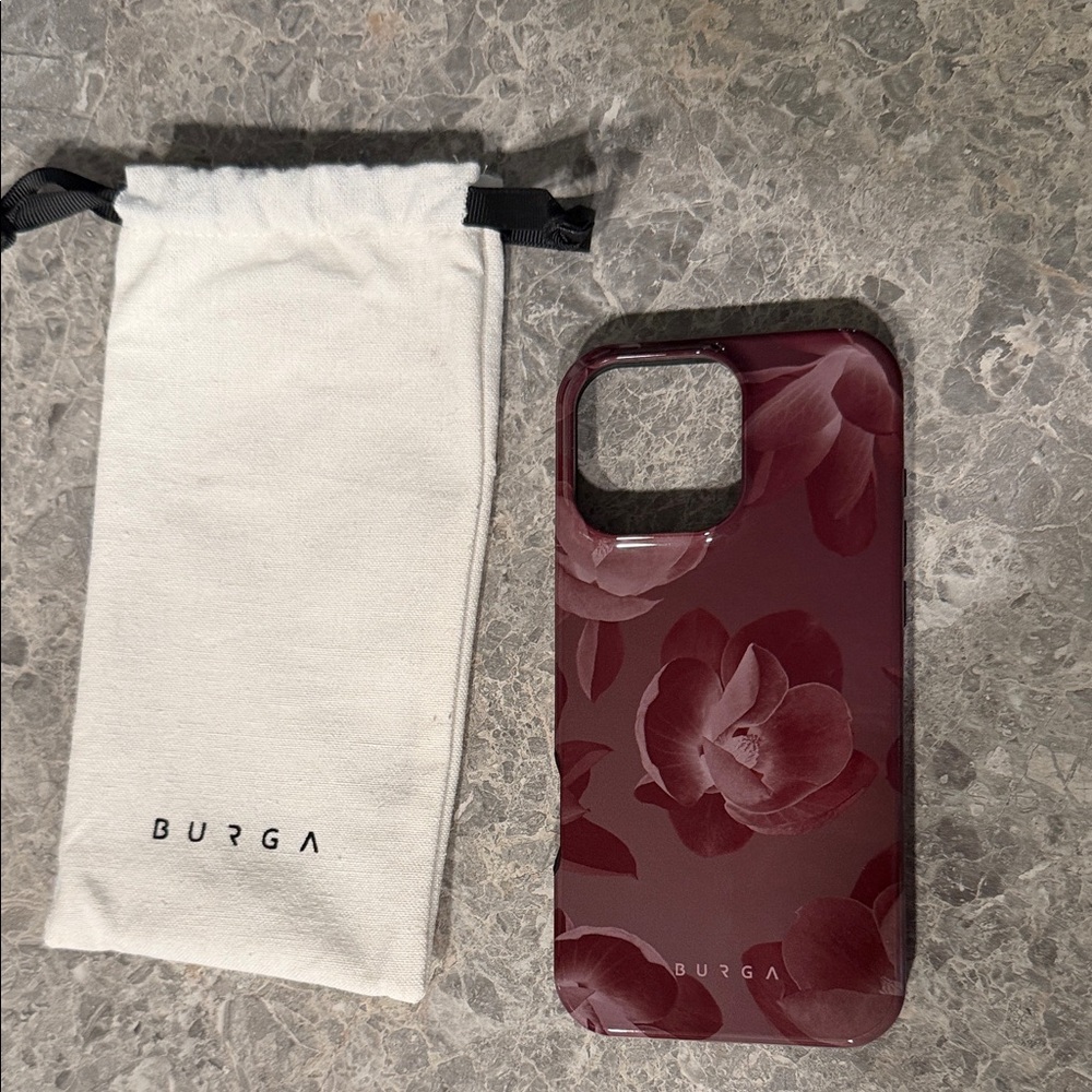 Burga Floral Pattern Burgundy iPhone Case for iphone 16 pro max